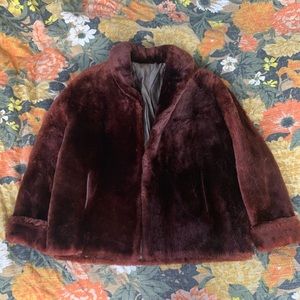 Vintage Medium Mouton Sheepskin Fur Coat sheared lamb in excellent condition